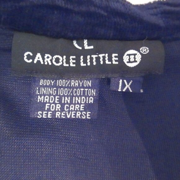 Vtg Carole Little Velvet Tunic Top Size 1X Embroidered Long Sleeves Whimsigoth - Picture 5 of 12